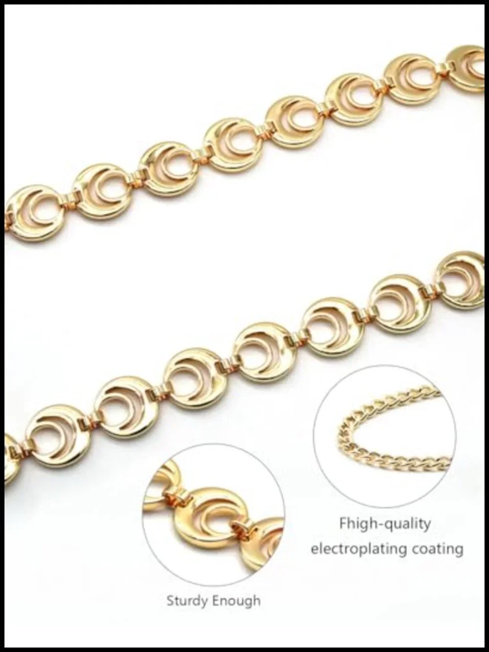 Adjustable Gold Metal Waist Chain Belt for Women